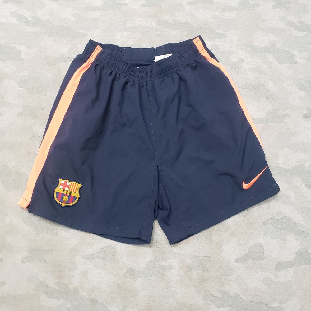 Nike FC Barcelona Shorts Womens Small Blue Soccer Athletic Drawstring